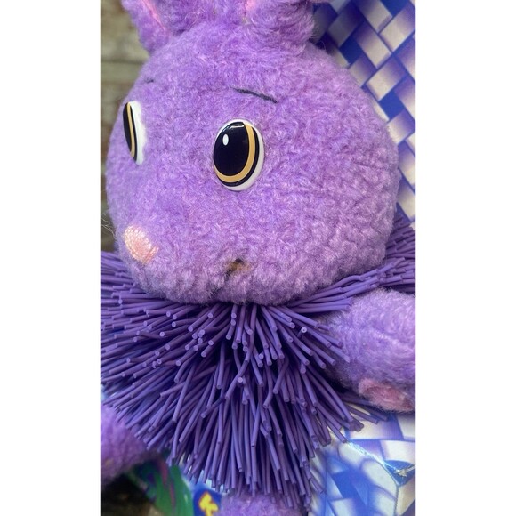 1999 Purple Bunny Koosh Ball Plush Figure Toy Stuffed Animal Rabbit OddzOn - Picture 2 of 3